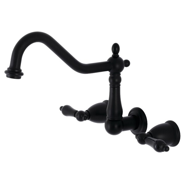Kingston Brass KS1280PKL Duchess Wall Mount Kitchen Faucet, Matte Black KS1280PKL - main